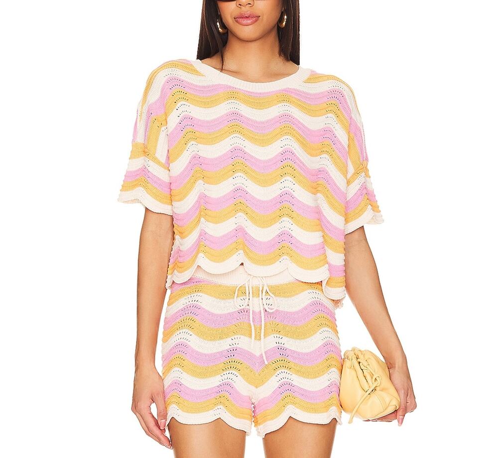 L*space Chevron Multicolor Make Waves Knit Top Size XS
